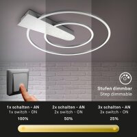 LED Deckenleuchte Stufendimmbare, Aluminium, 25 Watt, 3000lm, 3000K, Memory-Funktion – Briloner