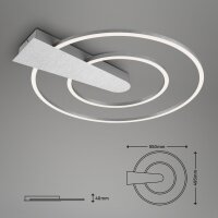 LED Deckenleuchte Stufendimmbare, Aluminium, 25 Watt, 3000lm, 3000K, Memory-Funktion – Briloner