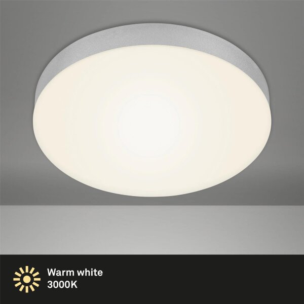LED Deckenlampe Flame, Silber / Weiß, 21 Watt, 3000K, Ø 28,7 cm – Briloner