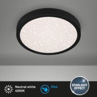 LED Badleuchte Brilo, Schwarz, 18,5 Watt, 4000K, Sternenhimmel-Effekt, Ø 28 cm – Briloner