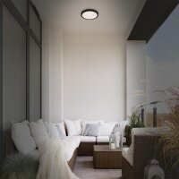 LED Badleuchte Brilo, Schwarz, 18,5 Watt, 4000K, Sternenhimmel-Effekt, Ø 28 cm – Briloner
