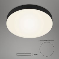 Briloner LED Deckenleuchte 21W Rahmenlos Deckenlampe Rund Warmweiß Schwarz