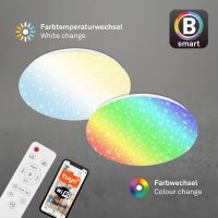 Badleuchte Briloner LED 21W Ø 33CM Badezimmerlampe SmartHome IP44 Sternenhimmel Dimmbar CCT RGB Rund Weiß