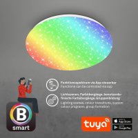 Badleuchte Briloner LED 21W Ø 33CM Badezimmerlampe SmartHome IP44 Sternenhimmel Dimmbar CCT RGB Rund Weiß