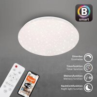 Smarte Badleuchte RGB Sternenhimmel, Weiß, 21 Watt, 3000 – 6500K, dimmbar, RGB, IP44 – Briloner