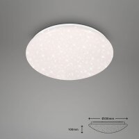 Smarte Badleuchte RGB Sternenhimmel, Weiß, 21 Watt, 3000 – 6500K, dimmbar, RGB, IP44 – Briloner