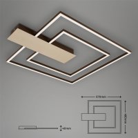 Deckenleuchte Briloner Frame Nico Duo LED 25W 57CM Deckenlampe Dimmbar 3000K Gold-Braun