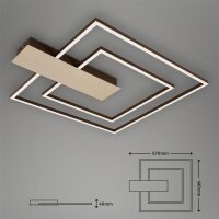 LED Deckenlampe Nico Duo, Gold-Braun, 25 Watt, 3000K, dimmbar, 57 x 48 x 4 cm – Briloner