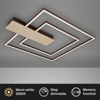LED Deckenleuchte Nico Duo, Gold-Braun, 25 Watt, dimmbar,...