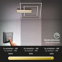LED Deckenleuchte Nico Duo, Gold-Braun, 25 Watt, dimmbar, 57 x 48 x 4 cm – Briloner