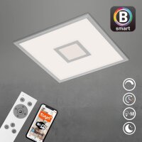 Deckenleuchte Briloner 24 Watt LED Deckenlampe mit RGB im Mittellicht Smarthome steuerbar CCT dimmbar Fernbedienung 44,5 cm