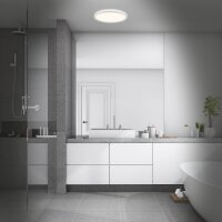 LED Deckenleuchte LED Badleuchte, Weiß, 22 Watt, Backlight-Effekt, IP44, Ø 42 cm – Briloner