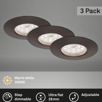 Einbauleuchten Briloner 3er Set LED 6,5 Watt IP44...
