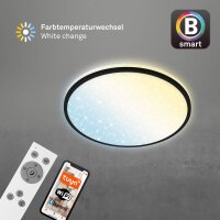 LED Deckenlampe Ivy Sky, Schwarz, 24 Watt, 3000 – 6500K, dimmbar, smart steuerbar – Briloner
