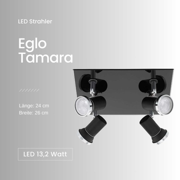 Strahler Eglo Tamara LED Deckenleuchte Spot Schwarz Deckenlampe