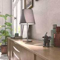 Tischleuchte Action Cesena E14 Tischlampe Stoffschirm Grau