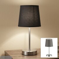 Tischleuchte Cesena, Nickelmatt / Grau, 42 Watt, E14-Fassung, Textil, Ø 14 cm – Action by Wofi