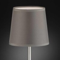 Tischleuchte Cesena, Nickelmatt / Grau, 42 Watt, E14-Fassung, Textil, Ø 14 cm – Action by Wofi