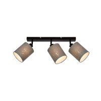 3-flammiger Deckenstrahler Sternen-Effekt Leuchte, Grau / Schwarz, 3x25W – Briloner