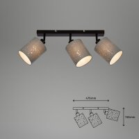 3-flammiger Deckenstrahler Sternen-Effekt Leuchte, Grau / Schwarz, 3x25W – Briloner