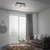 3-flammiger Deckenstrahler Sternen-Effekt Leuchte, Grau / Schwarz, 3x25W – Briloner