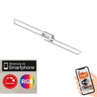 Telefunken Frame LED Deckenleuchte Wifi Smarte Deckenlampe Farbsteuerung Aluminium Chrom