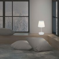 Akku-Tischleuchte Akku Leuchte, Silber, 3 Watt, dimmbar, IP44, Ø 15 cm – Briloner