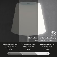 Akku-Tischleuchte Akku Leuchte, Silber, 3 Watt, dimmbar, IP44, Ø 15 cm – Briloner