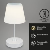 Tischleuchte Briloner Akku USB LED 3W IP44 Tischlampe...