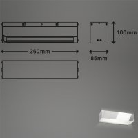 Badleuchte Briloner LED 8W 36CM Badezimmerlampe Metall Wandleuchte IP44 Spiegelleuchte Chrom