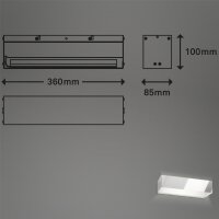 LED Spiegelleuchte Brilo, Chrom, 8 Watt, 4000K, 36 x 10 x 8,5 cm – Briloner