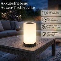 Akku-Tischlampe Leuchte, Schwarz, 3 Watt, 3300K, dimmbar,...