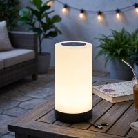 Akku-Tischlampe Leuchte, Schwarz, 3 Watt, 3300K, dimmbar, IP44, Ø 12,5 cm – Briloner