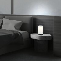 Akku-Tischlampe Leuchte, Schwarz, 3 Watt, 3300K, dimmbar, IP44, Ø 12,5 cm – Briloner