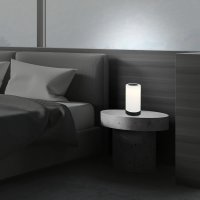 Akku Tischleuchte Briloner LED 3W Ø 12,5CM Akku Tischlampe IP44 Dimmbar Touch 3300K Außenleuchte  Schwarz