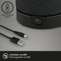 Akku-Tischleuchte, schwarz, 3 Watt, dimmbar, Ø 12,5 cm – Briloner