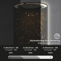 Akku-Tischleuchte, schwarz, 3 Watt, Warmweiß, Stoff, dimmbar, Ø 12,5 cm – Briloner