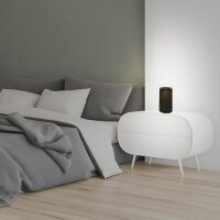 Akku-Tischleuchte, schwarz, 3 Watt, Warmweiß, Stoff, dimmbar, Ø 12,5 cm – Briloner