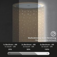 Tischleuchte Briloner Akku LED 3W USB Taupe Tischlampe