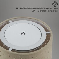 Tischleuchte Briloner Akku LED 3W USB Taupe Tischlampe