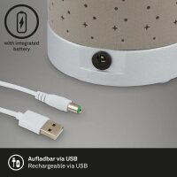 Tischleuchte Briloner Akku LED 3W USB Taupe Tischlampe