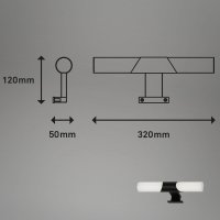 Badleuchte Briloner LED 7W 32CM Spiegelleuchte Badezimmerlampe IP44 Klemmlampe 4000K Schwarz