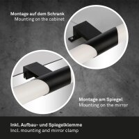 LED Spiegelleuchte Badleuchte, Schwarz, 7 Watt, 4000K, 32 x 12 x 5 cm – Briloner
