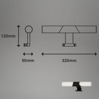 LED Spiegelleuchte Badleuchte, Schwarz, 7 Watt, 4000K, 32 x 12 x 5 cm – Briloner