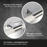 LED Spiegelleuchte Brilo, Chrom, 12 Watt, 4000K, 47 x 12 x 5 cm – Briloner