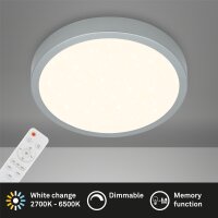 LED Deckenleuchte Deckenlampe, Silber, 24 Watt, 2700...