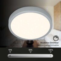 LED Deckenleuchte Deckenlampe, Silber, 24 Watt, 2700 – 6500K, dimmbar – Briloner
