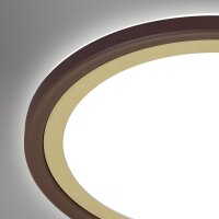 Briloner Deckenleuchte LED 18W Backlight Deckenlampe Panel Ultraflach Braun-Gold