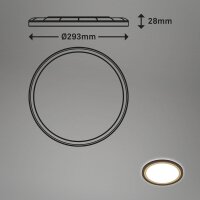 Briloner Deckenleuchte LED 18W Backlight Deckenlampe Panel Ultraflach Braun-Gold