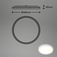 LED Deckenleuchte Badleuchte, Weiß, 19 Watt, Backlight-Effekt, Ø 29 cm – Briloner